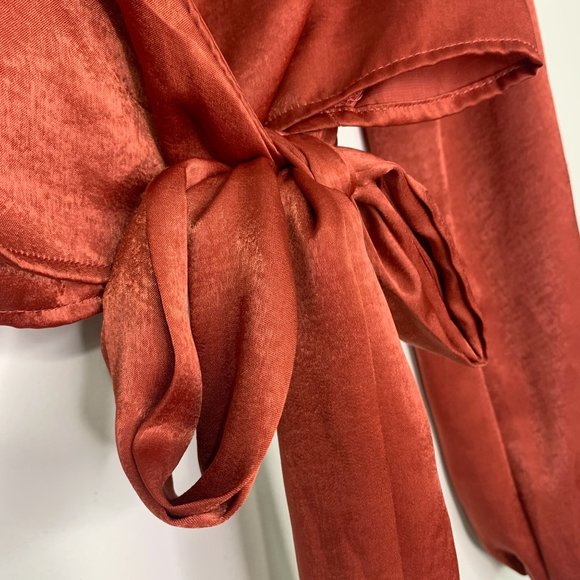 BILLABONG Redwood Shine On Silky Wrap Top Sz S - Picture 4 of 10